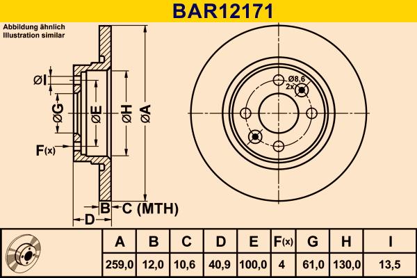 Barum BAR12171 - Disc frana aaoparts.ro