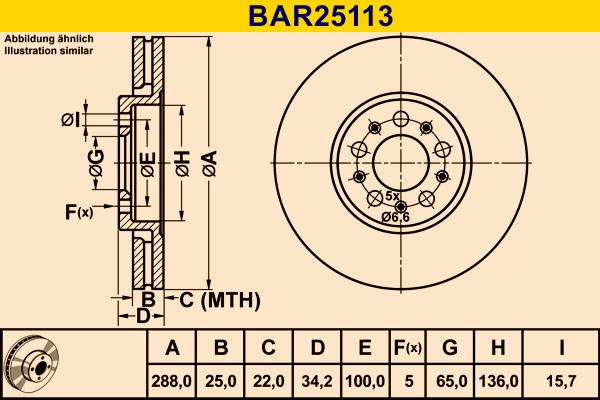 Barum BAR25113 - Disc frana aaoparts.ro