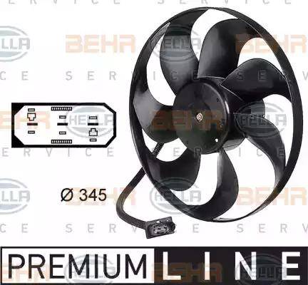 BEHR HELLA Service 8EW 009 144-531 - Ventilator, radiator aaoparts.ro