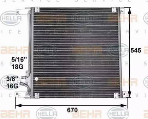 BEHR HELLA Service 8FC 351 301-021 - Condensator, climatizare aaoparts.ro