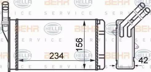 BEHR HELLA Service 8FH 351 024-301 - Schimbator caldura, incalzire habitaclu aaoparts.ro