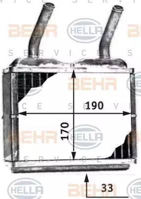 BEHR HELLA Service 8FH 351 311-781 - Schimbator caldura, incalzire habitaclu aaoparts.ro