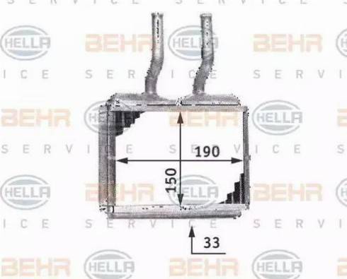 BEHR HELLA Service 8FH 351 313-021 - Schimbator caldura, incalzire habitaclu aaoparts.ro