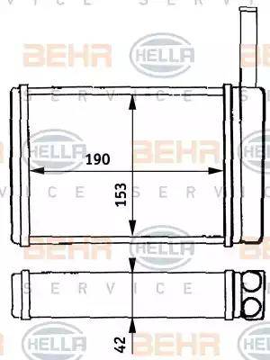 BEHR HELLA Service 8FH 351 313-121 - Schimbator caldura, incalzire habitaclu aaoparts.ro