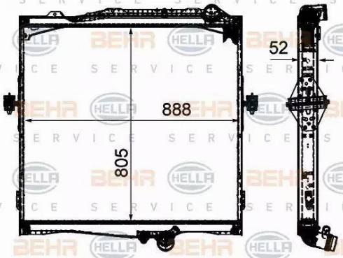 BEHR HELLA Service 8MK 376 906-291 - Radiator, racire motor aaoparts.ro
