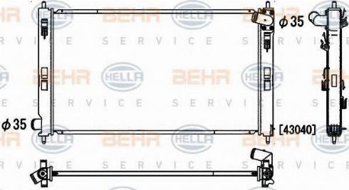 BEHR HELLA Service 8MK 376 900-681 - Radiator, racire motor aaoparts.ro