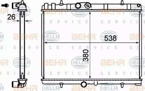 BEHR HELLA Service 8MK 376 900-314 - Radiator, racire motor aaoparts.ro