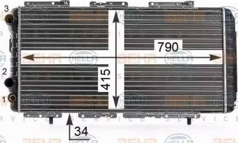 BEHR HELLA Service 8MK 376 700-564 - Radiator, racire motor aaoparts.ro