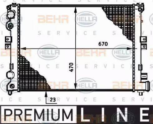 BEHR HELLA Service 8MK 376 719-471 - Radiator, racire motor aaoparts.ro