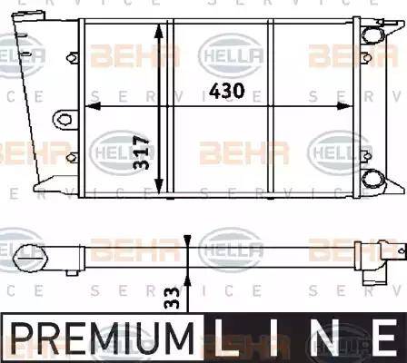 BEHR HELLA Service 8MK 376 715-291 - Radiator, racire motor aaoparts.ro