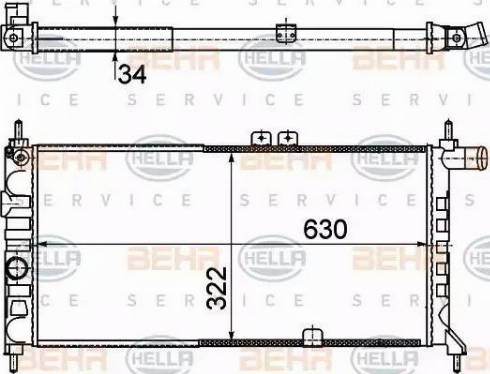 BEHR HELLA Service 8MK 376 715-751 - Radiator, racire motor aaoparts.ro