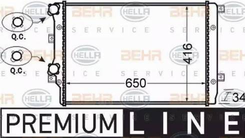 BEHR HELLA Service 8MK 376 726-701 - Radiator, racire motor aaoparts.ro