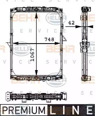 BEHR HELLA Service 8MK 376 721-541 - Radiator, racire motor aaoparts.ro