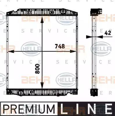 BEHR HELLA Service 8MK 376 722-081 - Radiator, racire motor aaoparts.ro