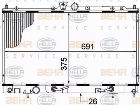 BEHR HELLA Service 8MK 376 770-321 - Radiator, racire motor aaoparts.ro