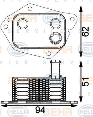 BEHR HELLA Service 8MO 376 797-151 - Radiator ulei, ulei motor aaoparts.ro