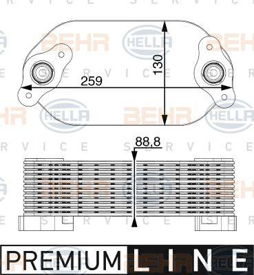 BEHR HELLA Service 8MO 376 779-341 - Radiator ulei, ulei motor aaoparts.ro
