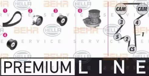 BEHR HELLA Service 8MP 376 801-811 - Set pompa apa + curea dintata aaoparts.ro