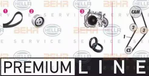 BEHR HELLA Service 8MP 376 801-871 - Set pompa apa + curea dintata aaoparts.ro