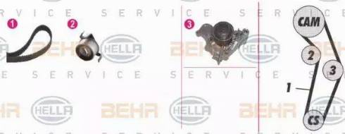 BEHR HELLA Service 8MP 376 808-891 - Set pompa apa + curea dintata aaoparts.ro