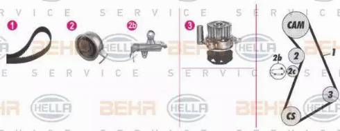 BEHR HELLA Service 8MP 376 811-831 - Set pompa apa + curea dintata aaoparts.ro