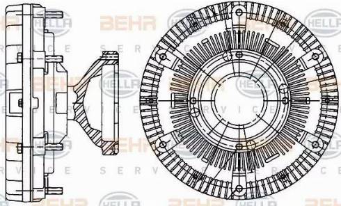 BEHR HELLA Service 8MV 376 906-701 - Cupla, ventilator radiator aaoparts.ro
