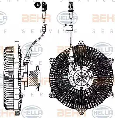 BEHR HELLA Service 8MV 376 907-131 - Cupla, ventilator radiator aaoparts.ro