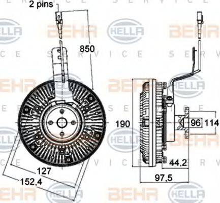 BEHR HELLA Service 8MV 376 758-491 - Cupla, ventilator radiator aaoparts.ro