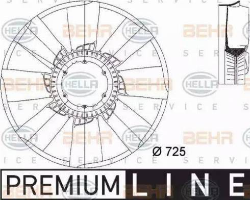 BEHR HELLA Service 8MV 376 733-221 - Paleta ventilator, racire motor aaoparts.ro