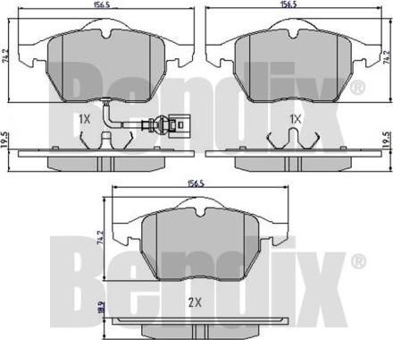 BENDIX 510402 - Set placute frana,frana disc aaoparts.ro