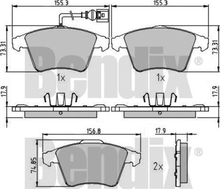 BENDIX 510611 - Set placute frana,frana disc aaoparts.ro