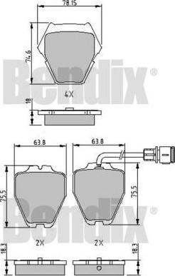 BENDIX 510613 - Set placute frana,frana disc aaoparts.ro