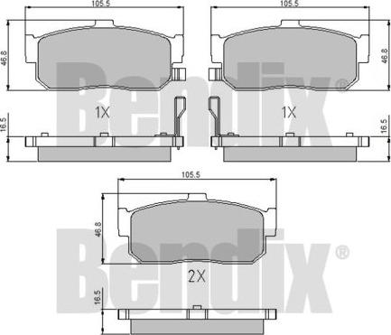 BENDIX 510612 - Set placute frana,frana disc aaoparts.ro