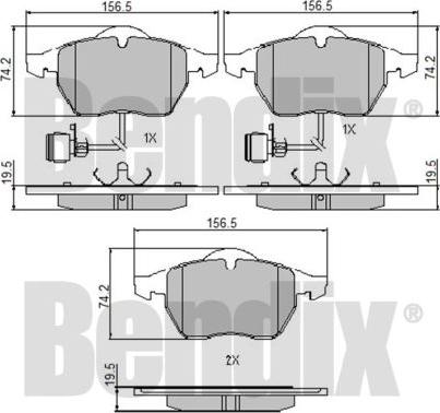 BENDIX 510174 - Set placute frana,frana disc aaoparts.ro