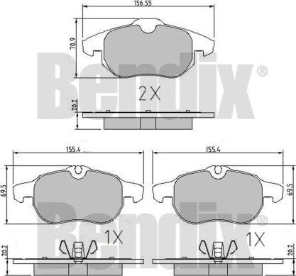 BENDIX 510393 - Set placute frana,frana disc aaoparts.ro