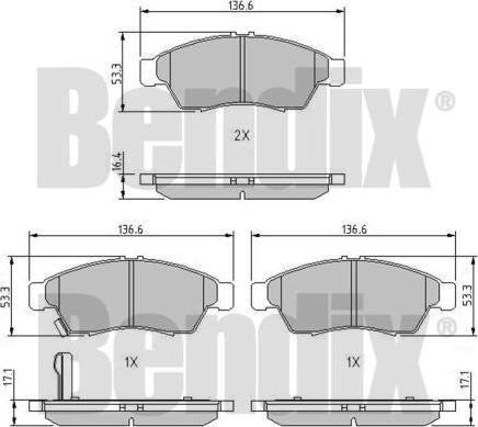 BENDIX 510242 - Set placute frana,frana disc aaoparts.ro