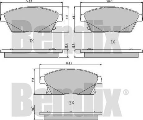 BENDIX 510760 - Set placute frana,frana disc aaoparts.ro