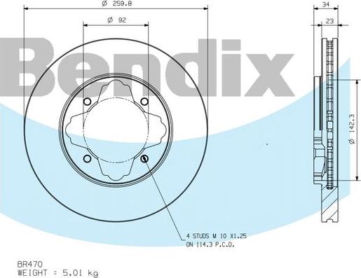 BENDIX BR470 - Disc frana aaoparts.ro