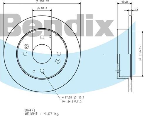 BENDIX BR471 - Disc frana aaoparts.ro
