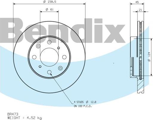 BENDIX BR473 - Disc frana aaoparts.ro