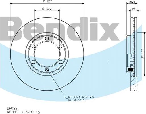 BENDIX BR033 - Disc frana aaoparts.ro