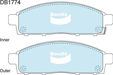 BENDIX DB1774 MKT - Set placute frana,frana disc aaoparts.ro