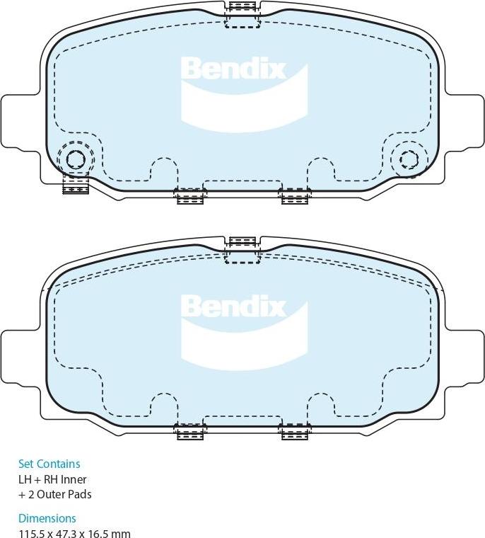 Bendix-AU DB2654 4WD - Set placute frana,frana disc aaoparts.ro