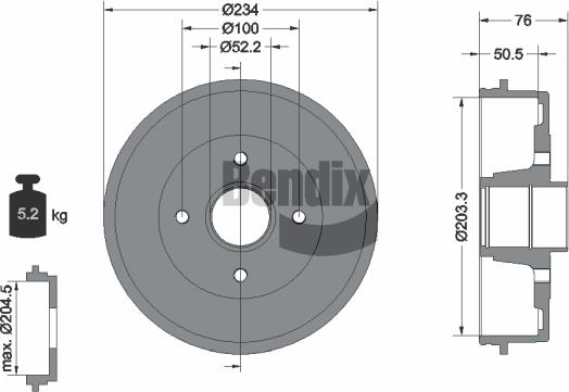 BENDIX Braking BDM1041 - Tambur frana aaoparts.ro
