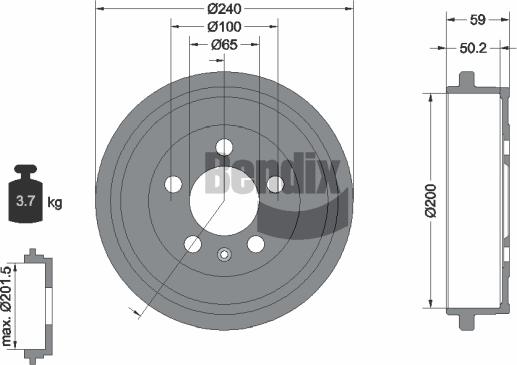 BENDIX Braking BDM1055 - Tambur frana aaoparts.ro