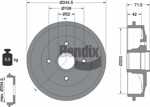 BENDIX Braking BDM1069 - Tambur frana aaoparts.ro