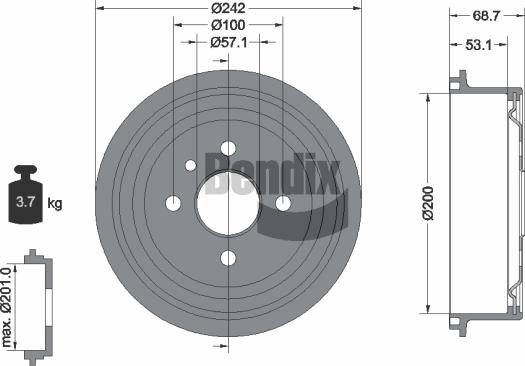 BENDIX Braking BDM1009 - Tambur frana aaoparts.ro