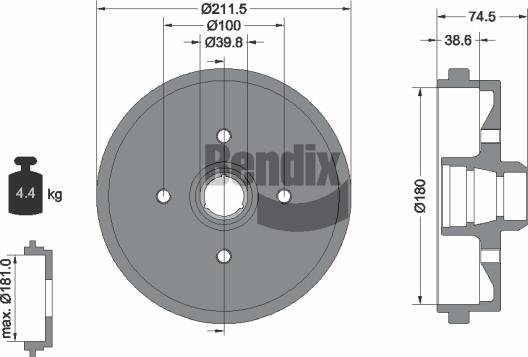 BENDIX Braking BDM1005 - Tambur frana aaoparts.ro