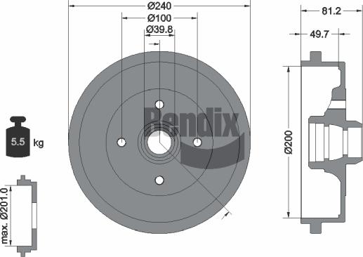 BENDIX Braking BDM1006 - Tambur frana aaoparts.ro