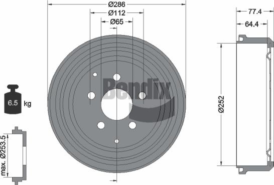 BENDIX Braking BDM1008 - Tambur frana aaoparts.ro